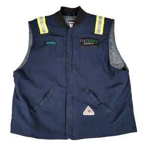 Bulwark FR Vest Mens 3XL Flame Resistant Reflective Nomex IIIA Navy Workwear